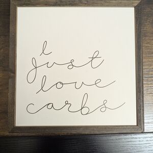 Hobby Lobby Black and White 'I Just Love Carbs' Wall Art